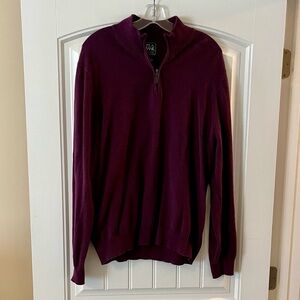 Jos. A. Bank Men's L Burgundy Zip-Up Sweater